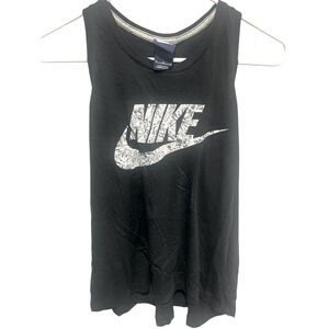 Nike Black Tee with Textured Silver Logo